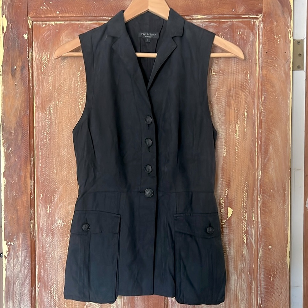 Rag & Bone Black Silk Vest size 0